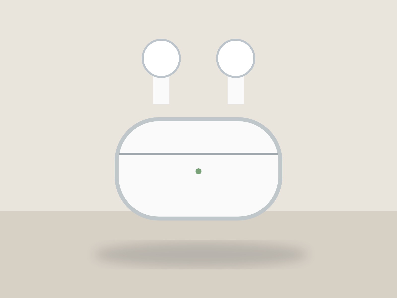 White Soundcore earbuds case