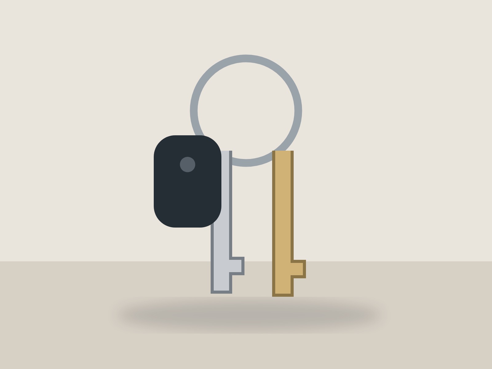 House keys on a silver ring